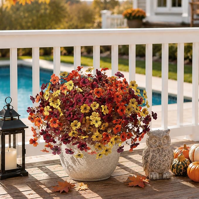 Artificial Fall Flowers Faux Mums - Image 4