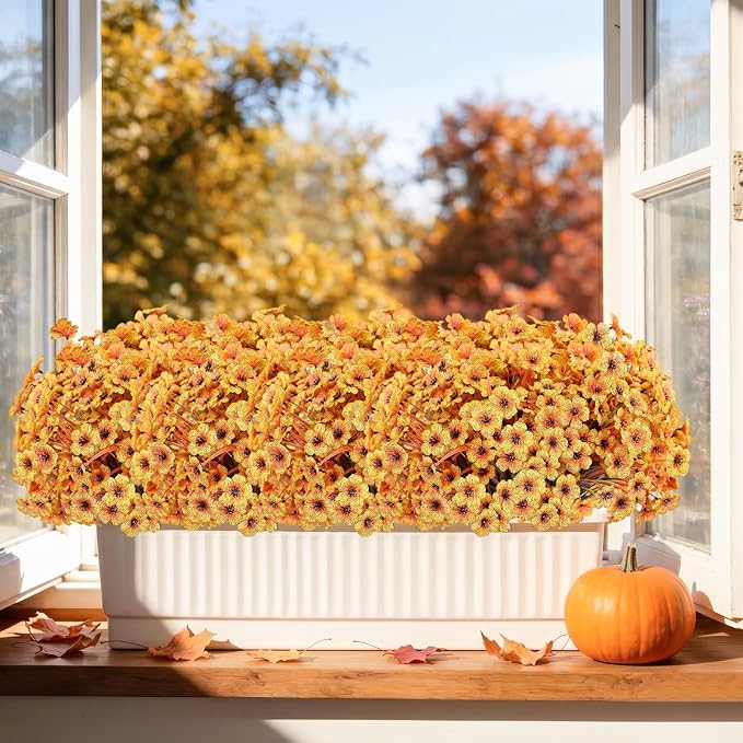 22 Pack Artificial Fall Flowers Mums - Image 7