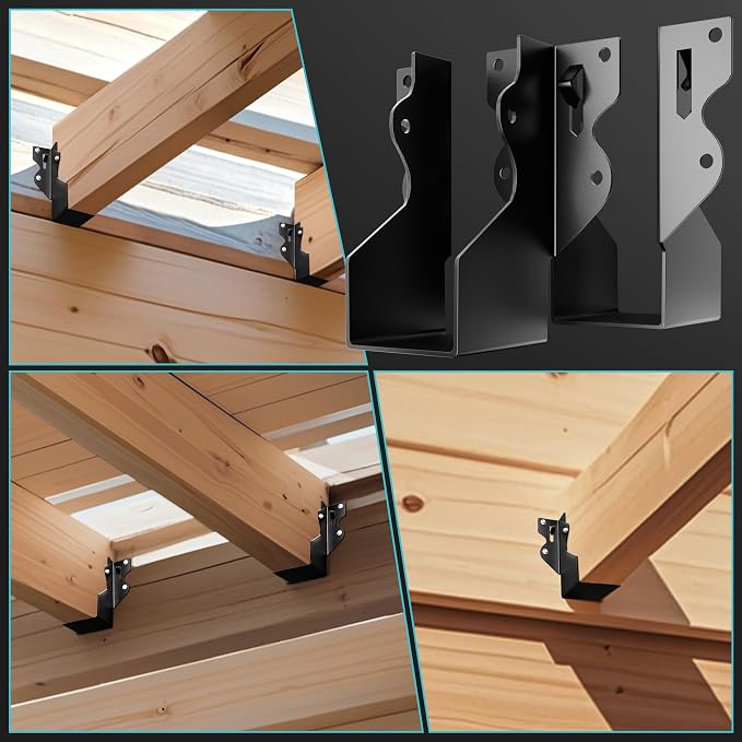 20 Pcs 2x4 Joist Hangers Black, 18 Gauge Face Mount Joist Hangers 2x4 Deck - Image 4