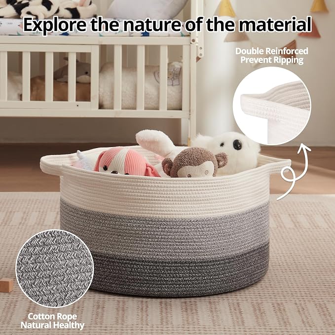 OIAHOMY 90L Extra Large Blanket Basket - Image 5