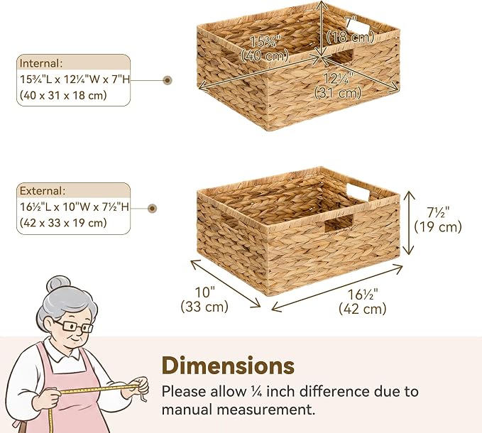 GRANNY SAYS Large Wicker Basket, Wicker Storage Baskets - Image 2