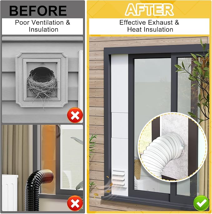 Dryer Vent Window Kit with Insulation Foam Panels - Image 7