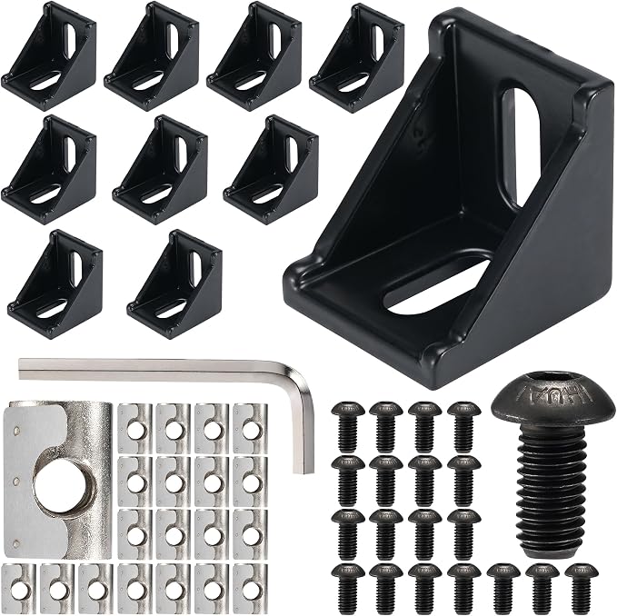 BELLA BAYS 40Series 10Sets Black 4040A Corner Bracket, Support Corner Bracket by BELLABAYS