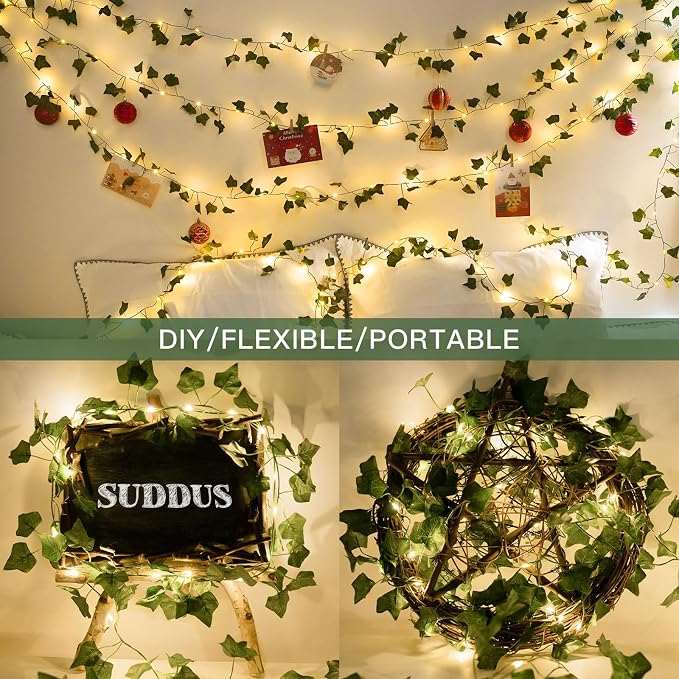 33FT 100LED Ivy Vine Fairy Lights Battery Operated Copper Wire | String Lights - Image 6