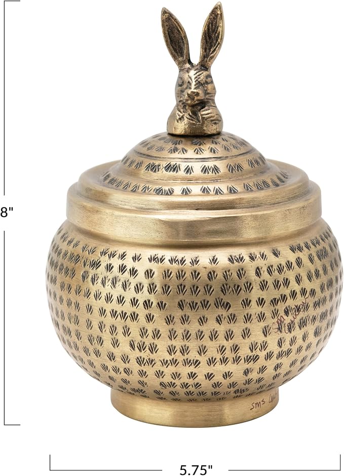 Round Hammered Metal Container - Image 2
