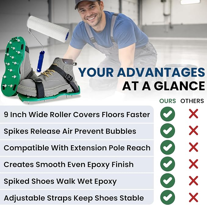Premium 9 Inch Spiked Roller & epoxy Spike Shoes kit - Image 3