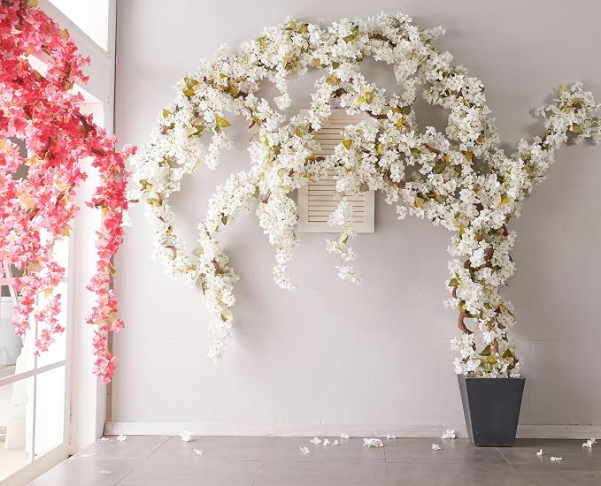 Artificial Flower Garland 2pcs 5.6ft Hydrangea Vine Decor, Hanging Faux - Image 6