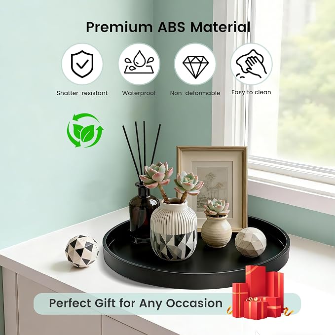 2 Pack 13.5" Bathroom and Vanity Tray, ABS Bathroom Counter Organizer, Coffee - Image 5