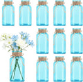 6 Pack Mason Jar Vases for Centerpieces, Aqua Blue Glass Flower Vase | Vintage by LEYIQU