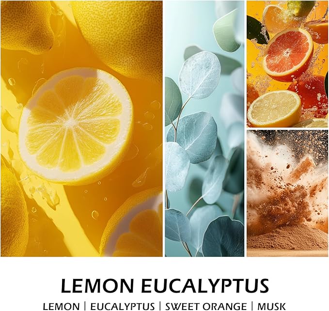 Molensun Lemon Eucalyptus Scented Candle, Soy Wax 7 oz | Bright lemon - Image 2
