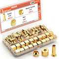 100PCS 1/4" Brass Compression Fittings Assortment kit, Sleeve Ferrule, Nut by Aienxn