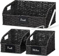 Pantry Organizers, Handwoven Large Wicker Baskets by Unknown