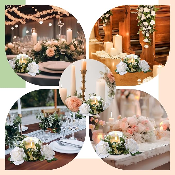 Yunlly 12 Pcs Rose Candle Rings - Image 6