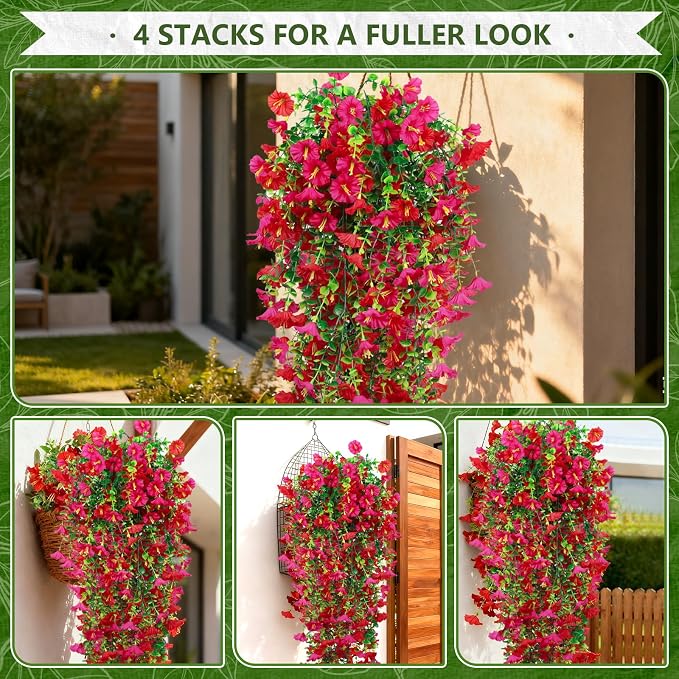4-Pack Fake Hanging Plants, Faux Hanging Plant Artificial Greenery - Image 5
