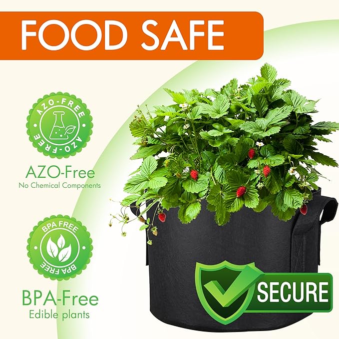 Gardzen 6-Pack 2 Gallon Grow Bags Fabric Pots - Image 2