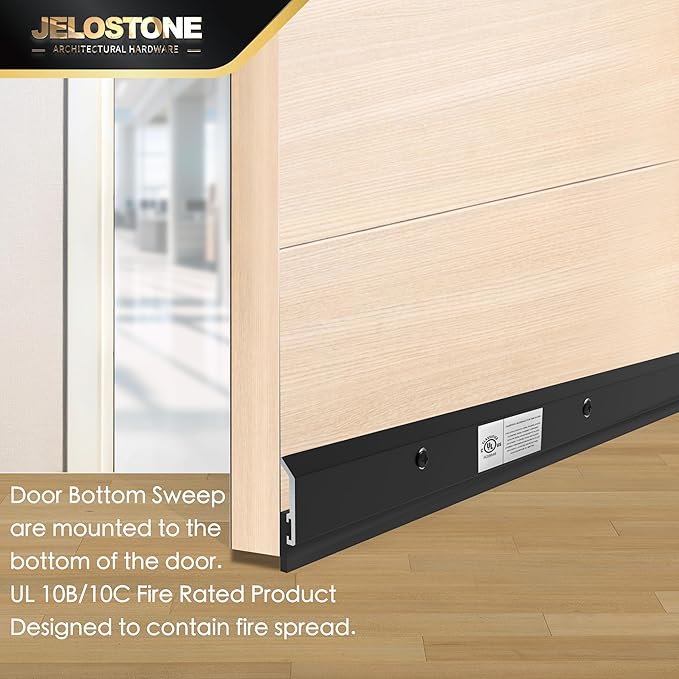 2 Pack - Commercial Door Bottom Sweep JS-N315, Heavy Duty Aluminum - Image 5