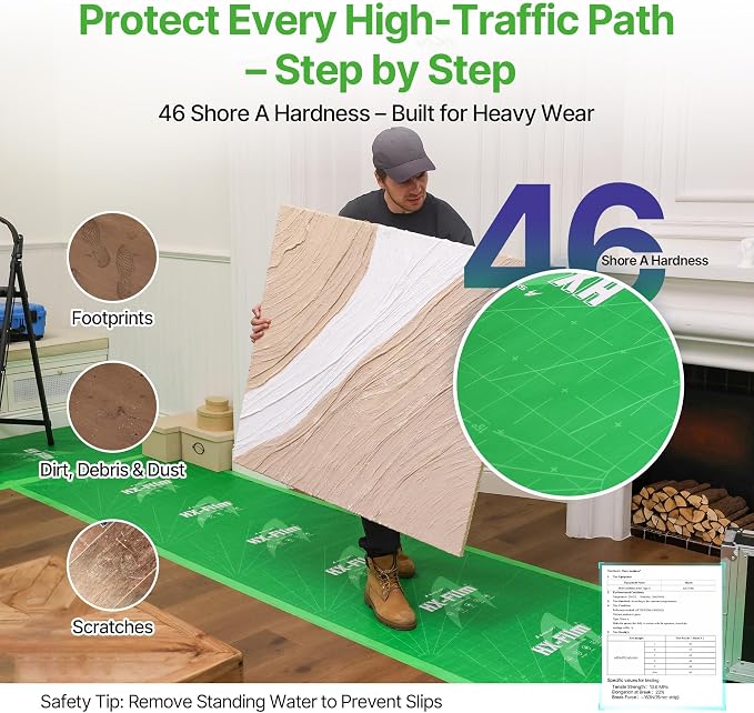 39" x50' Heavy-Duty Floor Protection | Construction Grade Carpet Protector | - Image 4