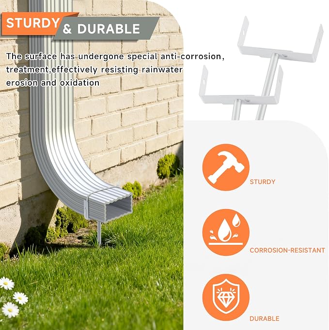 White Rainwater Downspout Bracket - Image 4