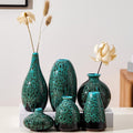 Ceramic Bud Vase Set, Fambe Blue Glazed Finish, Decorative Flower Vases by Fulloog