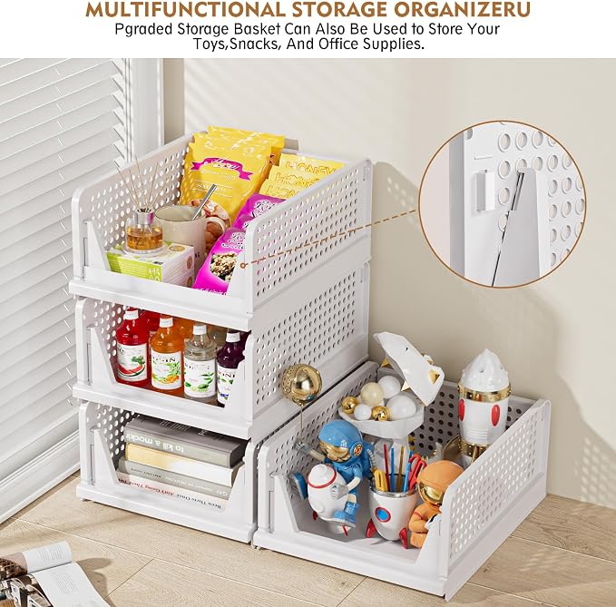 8 Pack Closet Organizers and Storage, Stackable & Foldable Closet Bins | Closet - Image 7