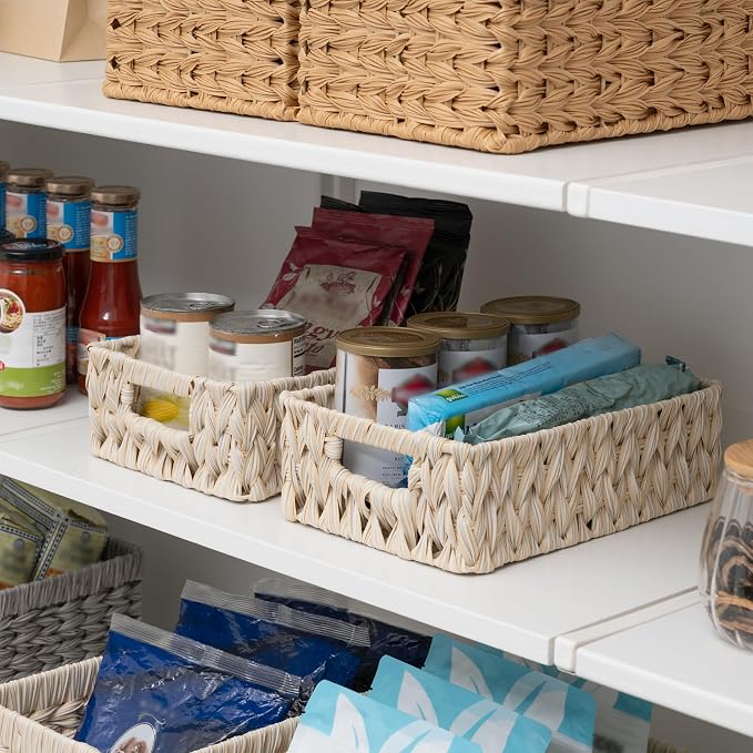GRANNY SAYS Wicker Baskets for Organizing, Shallow Storage Bins, Wicker Storage - Image 6
