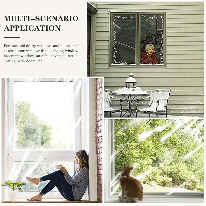 63'' x 118'' Window Insulation Kit, POF Window Sealer, - Image 6