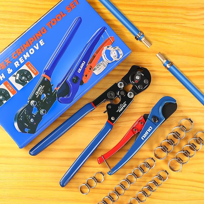 OURU PEX Crimping Tool Kit, Cinch & Remove, 3/8" to 1", PEX Cutter & Clamps | 2 - Image 7
