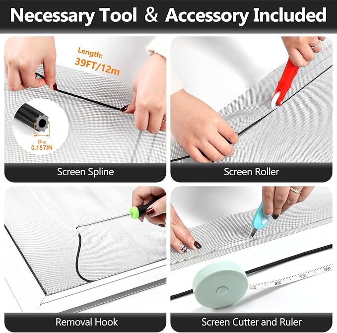 Secopad Window Screen and Screen Door Mesh Repair Kit, 59in x 159in | - Image 3
