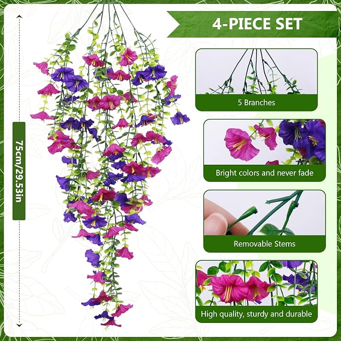 Fake Hanging Plants, Faux Hanging Plant Artificial Greenery - Image 3