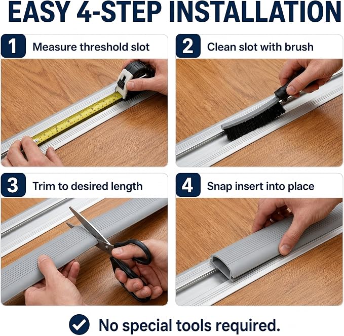 3-Pack 36 Inch Door Threshold Seal Replacement Insert, Door Threshold Strip & - Image 4