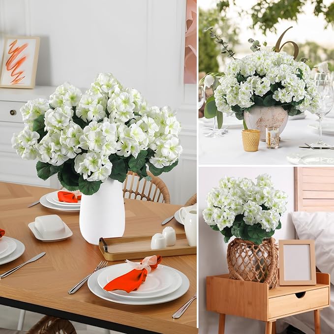 Hananona 12 Pcs Artificial Geranium Flowers - Image 7