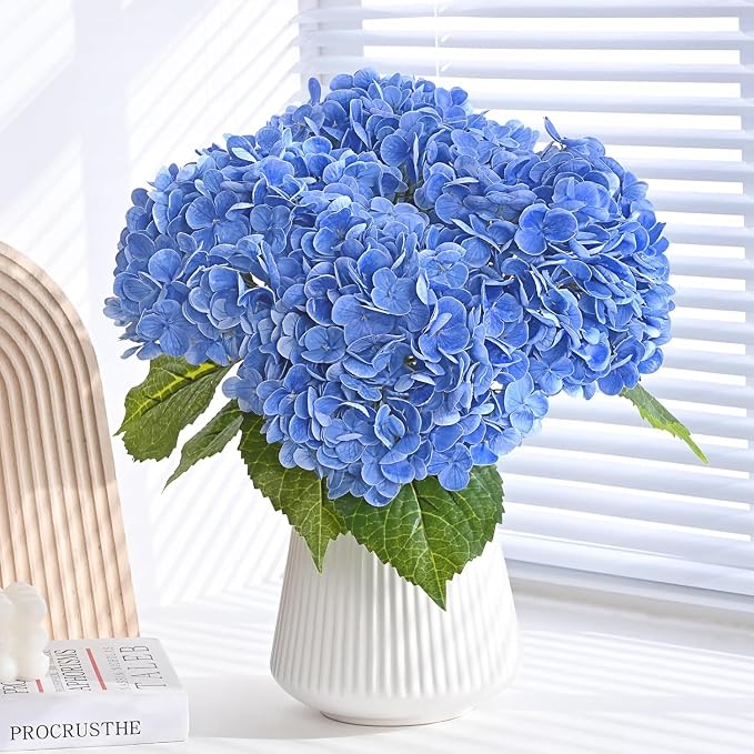4Pcs 21in Latex Real Touch Hydrangea Artificial Flowers | Lifelike Large - Image 7