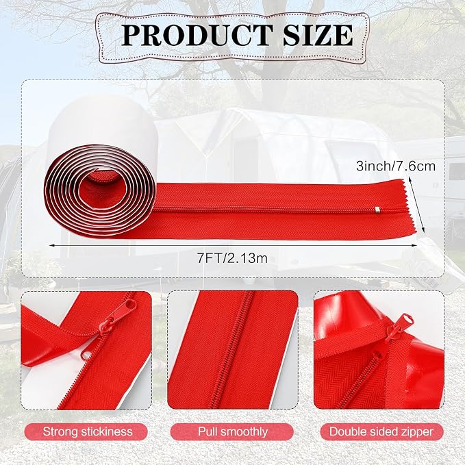 XunYee 4 Roll 7 ft x 3 Inches Red Containment Zipper - Image 3