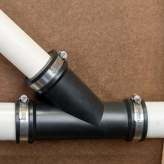 Fernco 1.5 in. Hub Flexible PVC Wye DWV Pipe Fitting Connector - Image 2