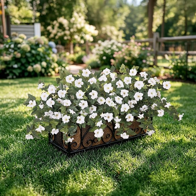Ammyoo 2PCS Artificial Petunias Flowers Fake Plants - Image 7