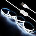 5V USB LED Strip Lights 3.28FT, 3Key COB LED Light Strip White, Short LED Strip by Unknown