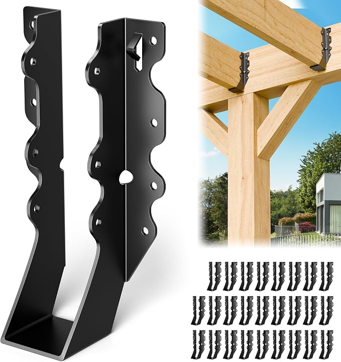 25 Pcs Black 2x8 Joist Hanger, LU28 18 Gauge Double Shear Face Mount Joist by Chenteel
