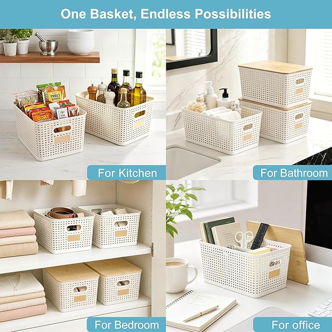 2 Pack Tall Plastic Storage Bins - Image 5