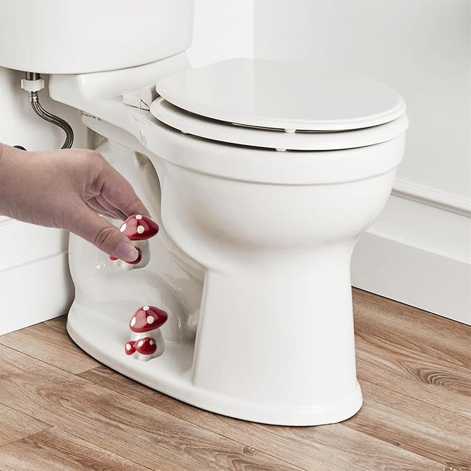 WANSHUNLMI Red Ceramic Mushroom Toilet Floor Bolt Covers, Easy Installation - Image 9