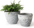LA JOLIE MUSE Planter Pots, Indoor Outdoor Flower Pot, 8.6+7.5 Inch 2 Pack | by LaJol%C3%ADeMuse