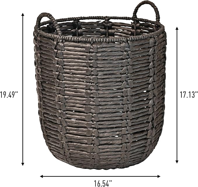 happimess Laurel Hand-Woven Abaca Storage Basket 19", Laundry Room Entryway - Image 4