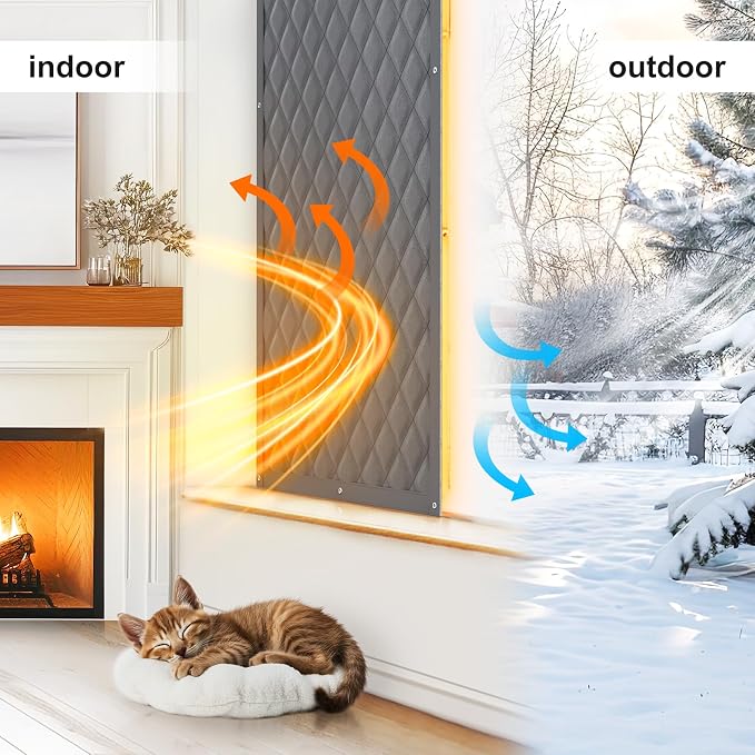 Thermal Window Cover for Winter, Curtain Size 38" X 62" Prevent Cold Air - Image 7