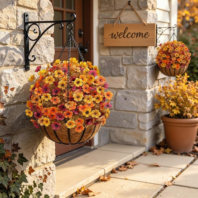 4Pcs Artificial Fall Ball Flowers - Image 6
