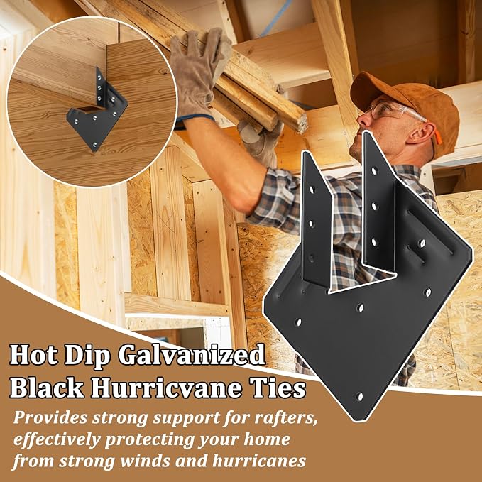 50 PCS Joist Hanger 2x6, 13-Gauge Heavy Duty Hurricane Ties-2.2mm Thickness | - Image 2