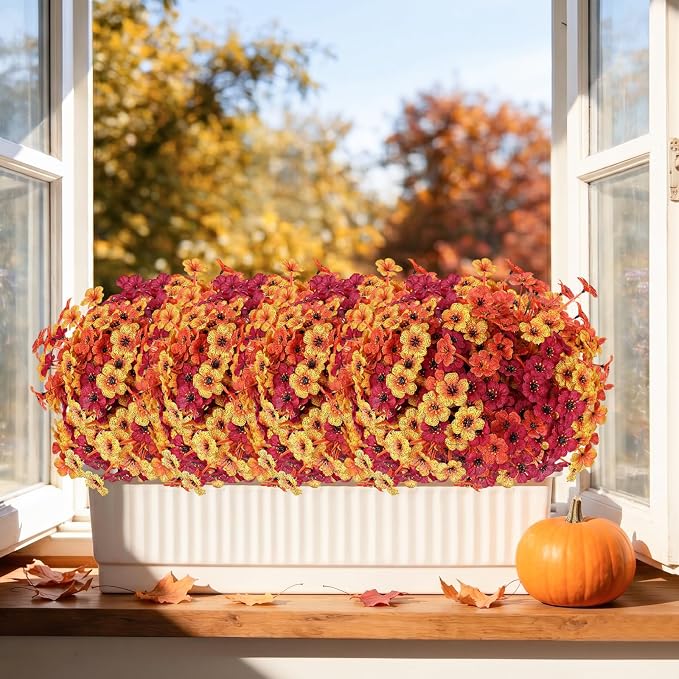 Powbrace 60 Pack Artificial Fall Flowers Mums - Image 7