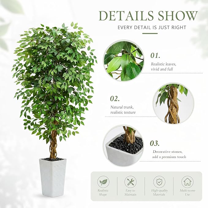 Artificial Ficus Tree 6FT Faux Floor Tree - Image 3