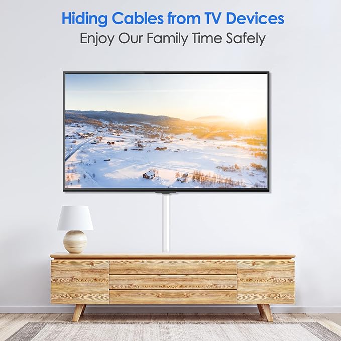 Yecaye TV Cord Hider, 125in Cord Cover, W1.18in H0.6in, Wire Covers - Image 7