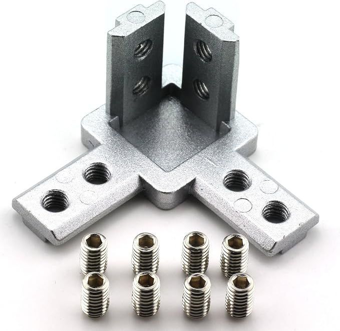 4-Pack 3030 Series 3-Way End Corner Bracket Connector, by PZRT