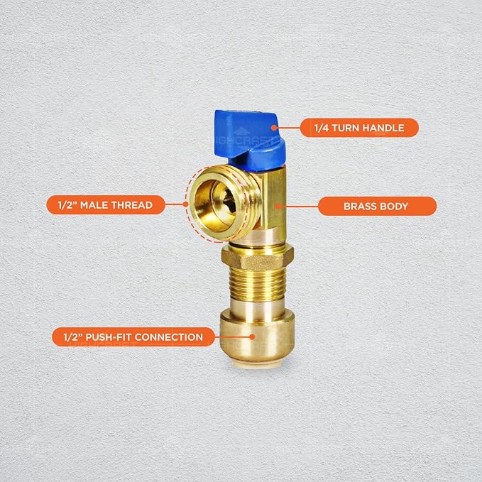 Highcraft 541V Washing Machine Replacement Valve 1/2’’ Push-Fit Inlet x 3/4’’ - Image 7