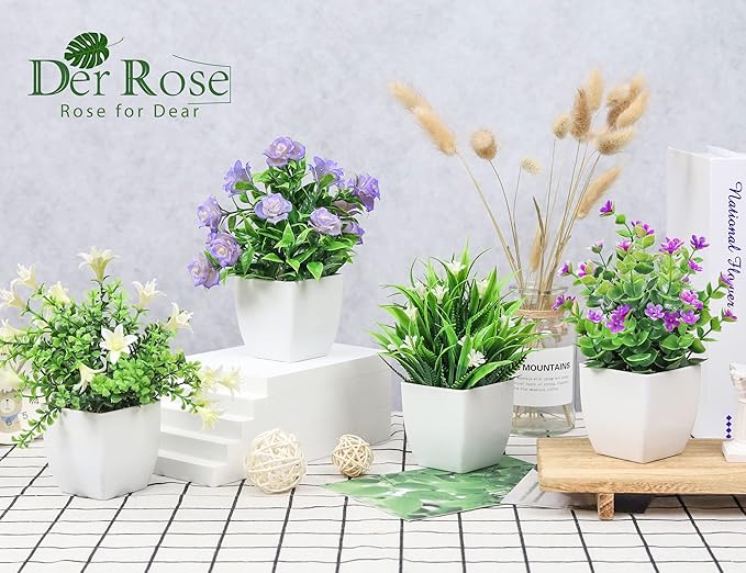 Der Rose 4 Pack Small Fake Plants - Image 3